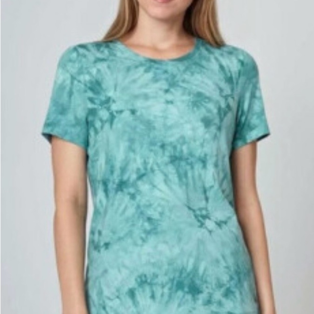 Mondetta Teal Tie-Dye Short Sleeve Tee
